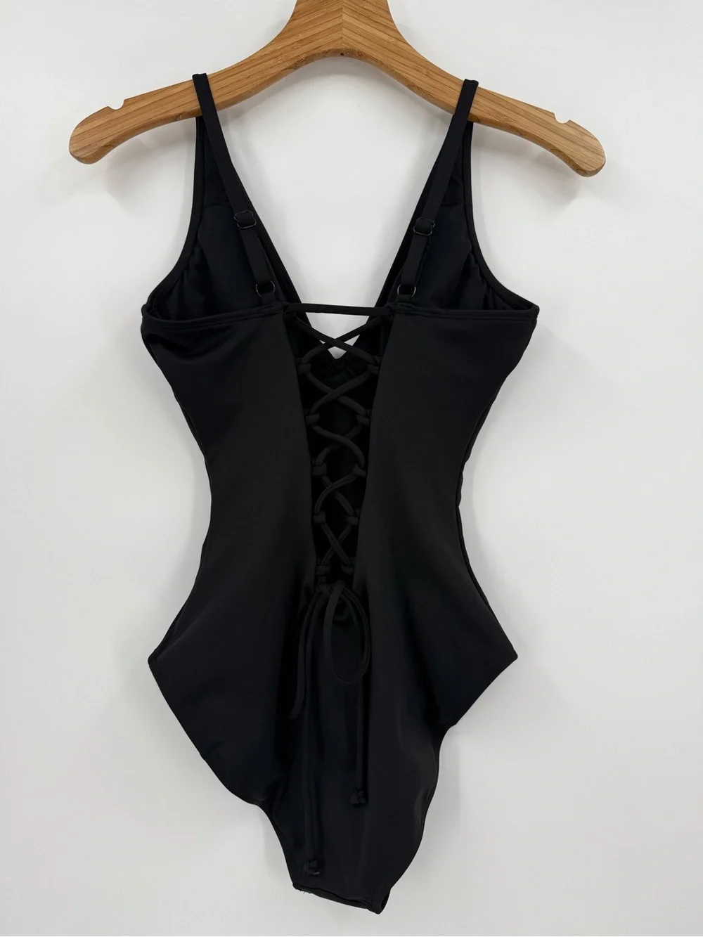 TA3 Black Plungey One Piece Swimsuit Size S Regular Long